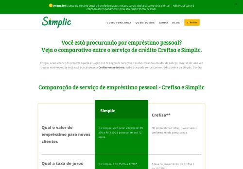 
                            10. Crefisa empréstimo e Simplic - Crédito pessoal para negativados