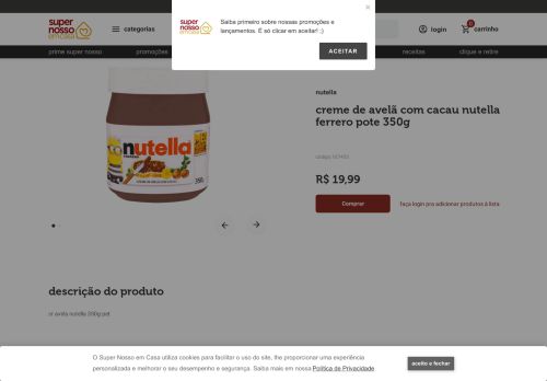 
                            9. Creme de Avelã com Cacau Nutella Ferrero Pote 350g | Super Nosso ...
