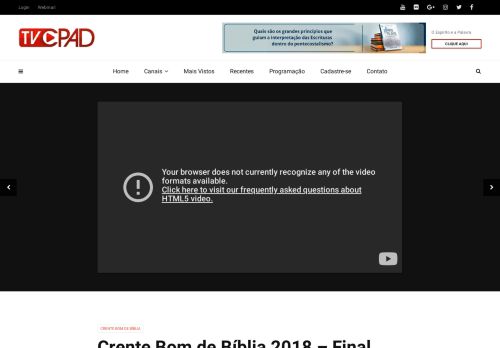 
                            12. Crente Bom de Bíblia 2018 – Final JOVENS – TV CPAD