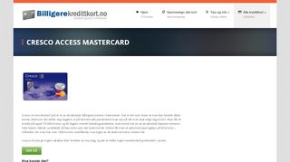 
                            11. Cresco Access MasterCard Kredittkort - Billige Kredittkort
