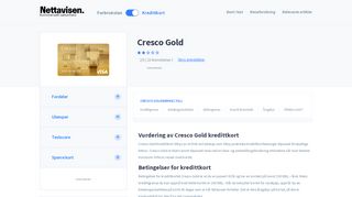
                            8. Cresco Gold kredittkort - Test for februar 2019 - Nettavisen