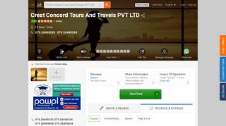 
                            5. Crest Concord Tours And Travels PVT LTD, C G Road - Crest ...