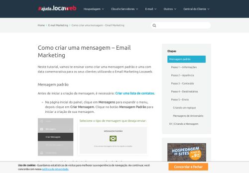 
                            13. Criando mensagem - Email Marketing - Ajuda Locaweb