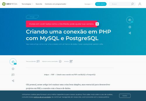 
                            8. Criando uma conexão em PHP com MySQL e PostgreSQL - DevMedia