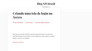 
                            5. Criando uma tela de login no Access - Blog NPI Brasil