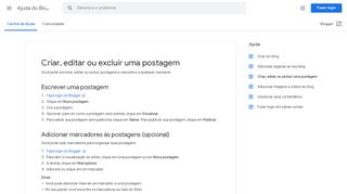 
                            13. Criar, editar ou excluir uma postagem - Ajuda do Blogger