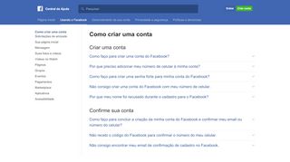 
                            5. Criar uma conta | Central de ajuda do Facebook | Facebook