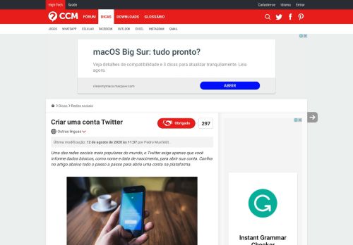 
                            4. Criar uma conta Twitter - CCM