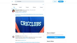 
                            6. #cricclubs hashtag on Twitter