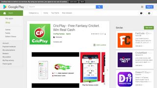 
                            3. CricPlay - Free Fantasy Cricket. Win Real Cash – Apps on Google ...