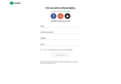 
                            3. Crie sua conta! | Descomplica