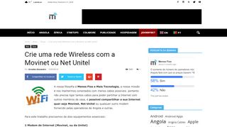 
                            13. Crie uma rede Wireless com a Movinet ou Net Unitel | Menos Fios