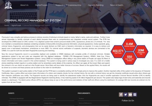 
                            7. Criminal Record Management System | PITB