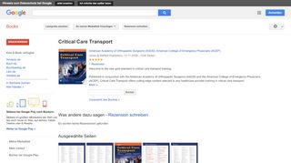 
                            7. Critical Care Transport - Google Books-Ergebnisseite