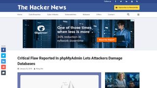
                            6. Critical Flaw Reported In phpMyAdmin Lets Attackers Damage ...