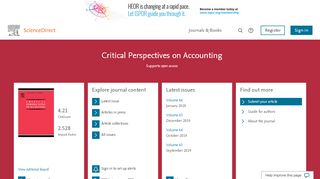 
                            12. Critical Perspectives on Accounting | ScienceDirect.com