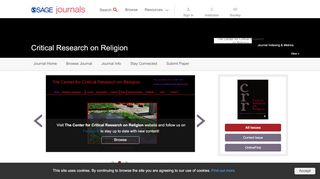 
                            12. Critical Research on Religion: SAGE Journals