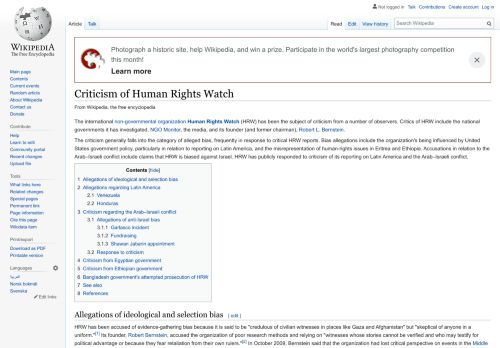 
                            8. Criticism of Human Rights Watch - Wikipedia