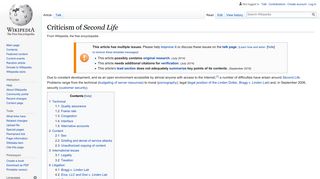 
                            12. Criticism of Second Life - Wikipedia