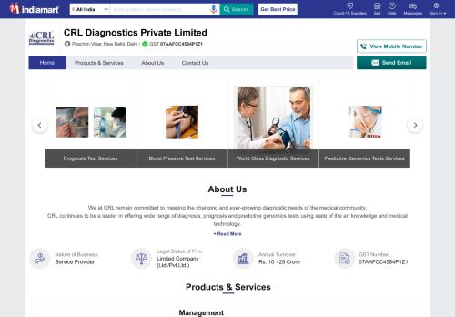 
                            8. CRL Diagnostics Private Limited - Service Provider of Management ...