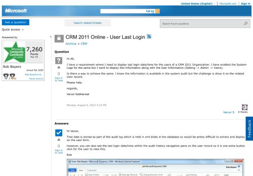 
                            1. CRM 2011 Online - User Last Login - Microsoft