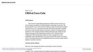 
                            8. CRM at Coca-Cola – allamericancocacola