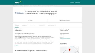 
                            8. CRM Centrum für Reisemedizin GmbH | Fachinstitut der Thieme ... - Xing