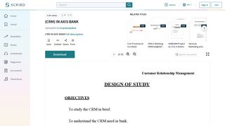 
                            7. (CRM) IN AXIS BANK | Customer Relationship Management ... - Scribd