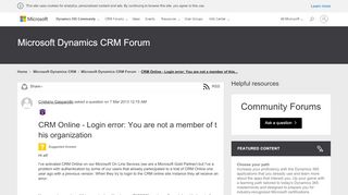 
                            5. CRM Online - Microsoft Dynamics Community