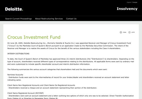 
                            8. Crocus Investment Fund - Insolvency and restructuring proceedings