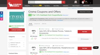 
                            7. Croma Offers & Coupons | Upto 30% OFF on Top Selling Products ...
