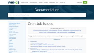 
                            5. Cron Job Issues - WHMCS Documentation