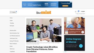 
                            6. CropIn Technology raises $8 million from Chiratae Ventures, Gates ...