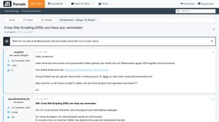 
                            8. Cross Site Scripting (XSS) von Haus aus vermeiden | Supportforum ...