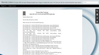 
                            5. Cross Site Tracing see.sbi.com.mx/invernet2000/Login.jsp | Mundo Libre