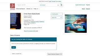 
                            8. Cross Vision Study Guide on JSTOR