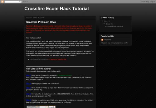 
                            3. Crossfire Ecoin Hack Tutorial: Crossfire PH Ecoin Hack