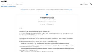 
                            8. Crossfire Issues | Community