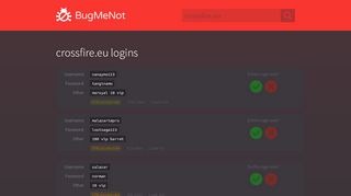 
                            6. crossfire.eu passwords - BugMeNot