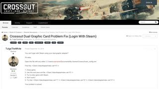 
                            8. Crossout Dual Graphic Card Problem Fix (Login With Steam ...
