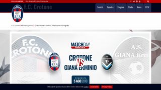 
                            8. Crotone-Giana Erminio, informazioni sui biglietti | F.C. Crotone