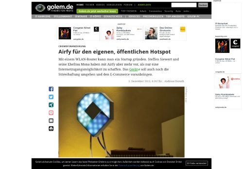 
                            10. Crowdfinanzierung: Airfy für den eigenen, öffentlichen Hotspot ...