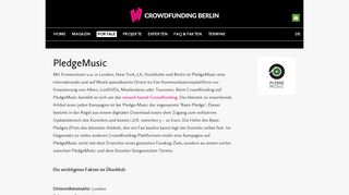 
                            11. Crowdfunding Berlin - Portale - PledgeMusic