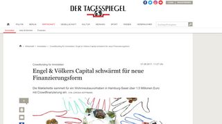 
                            10. Crowdfunding für Immobilien: Engel & Völkers Capital schwärmt für ...