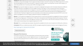 
                            8. CRP in the diagnosis of pulmonary embolism | Emergency Medicine ...