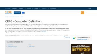 
                            11. CRPG dictionary definition | CRPG defined - YourDictionary