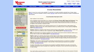 
                            12. Cruise Newsletter - Vacations To Go