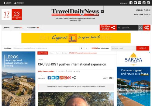 
                            6. CRUISEHOST pushes international expansion | TravelDailyNews ...