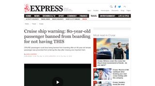 
                            12. Cruises: Warning as passenger banned from boarding for not ...