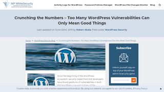 
                            9. Crunching the Numbers - How Insecure WordPress Is?